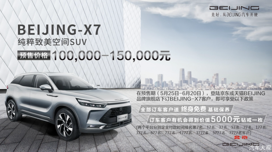 <b>预售价10万-15万预订享好礼 BEIJING-X7全面接受预订</b>