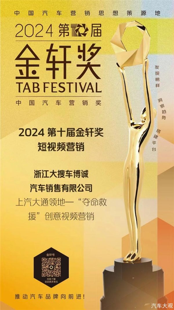 <b>携手上汽大通共探短视频营销新玩法，一鹿新车斩获2024金轩奖</b>