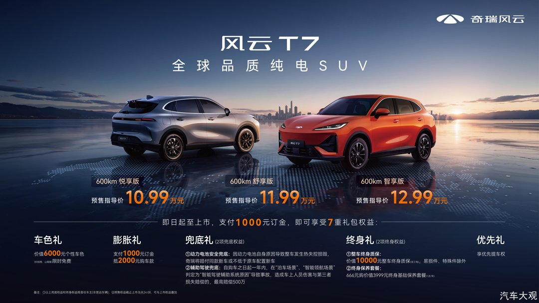 生而全球，淬炼而归：风云T7正式开启预售，10.99万元