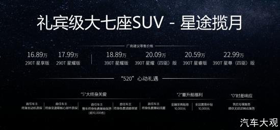 16.89万元起，中国品牌大七座SUV新标杆，星途揽月官宣上市